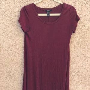Forever 21 maroon tshirt dress
